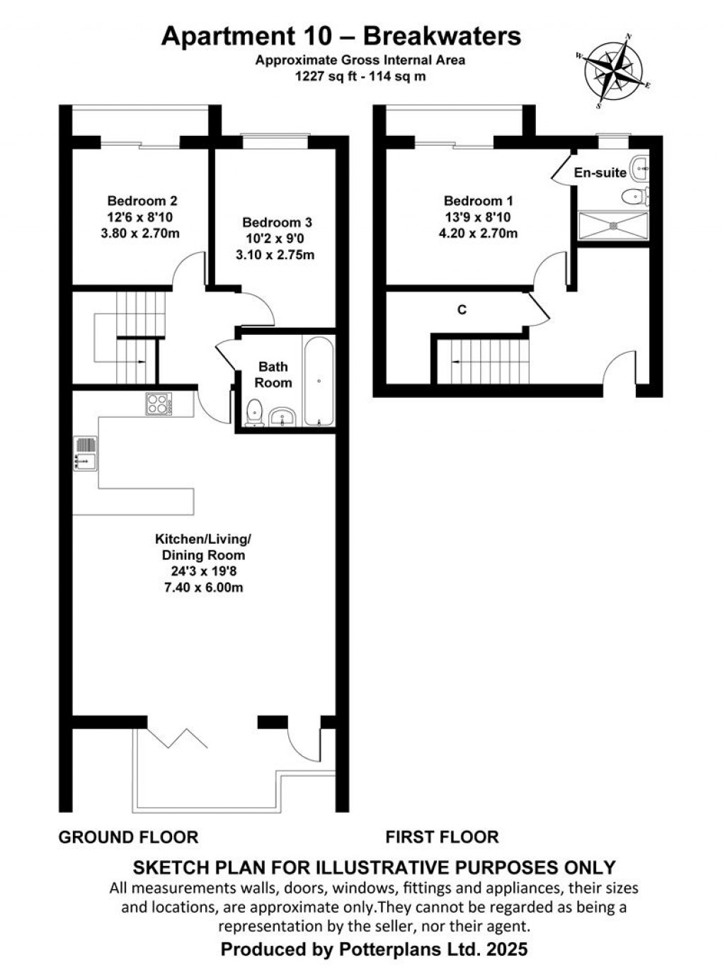 Floorplans For Sandown, Isle of Wight