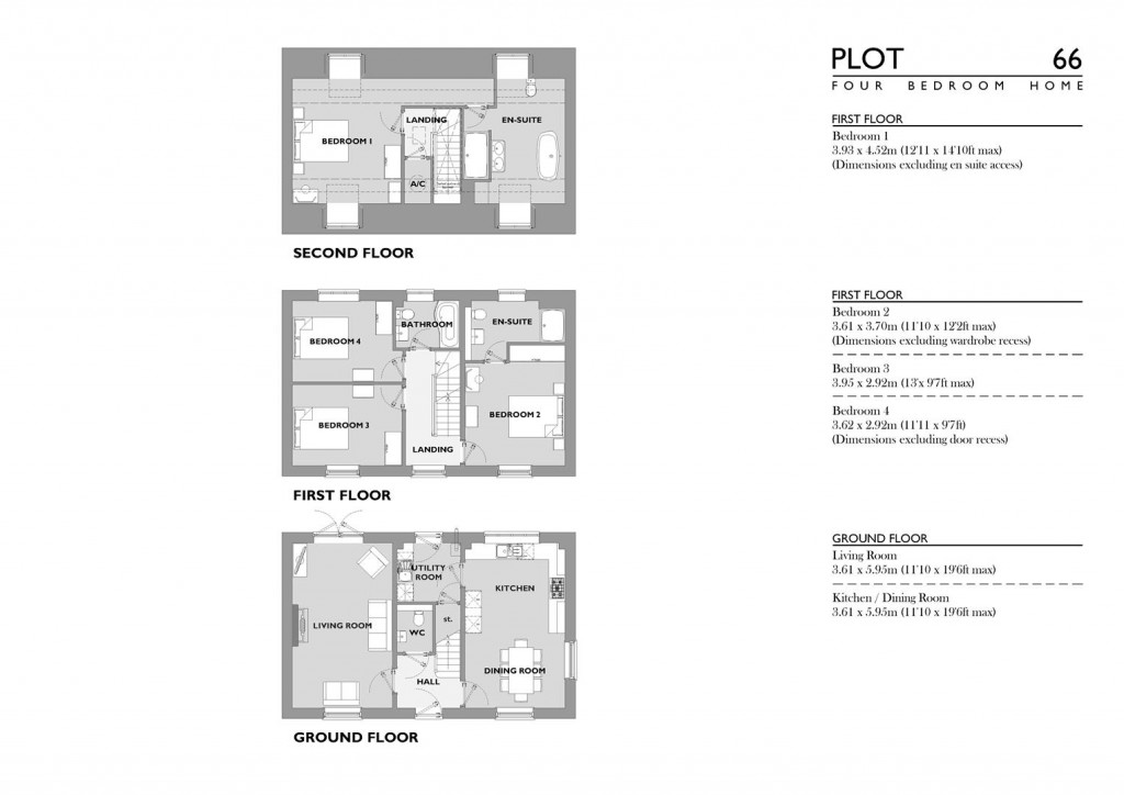 Floorplans For Tideford Place, Poundbury, Dorchester