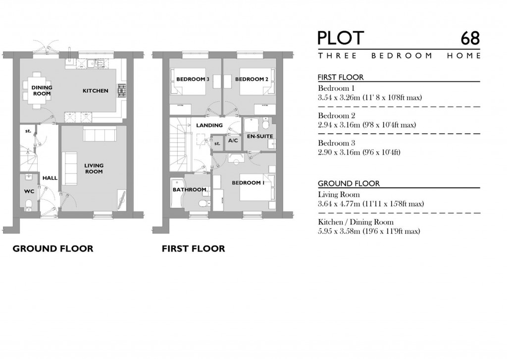 Floorplans For Tideford Place, Poundbury, Dorchester
