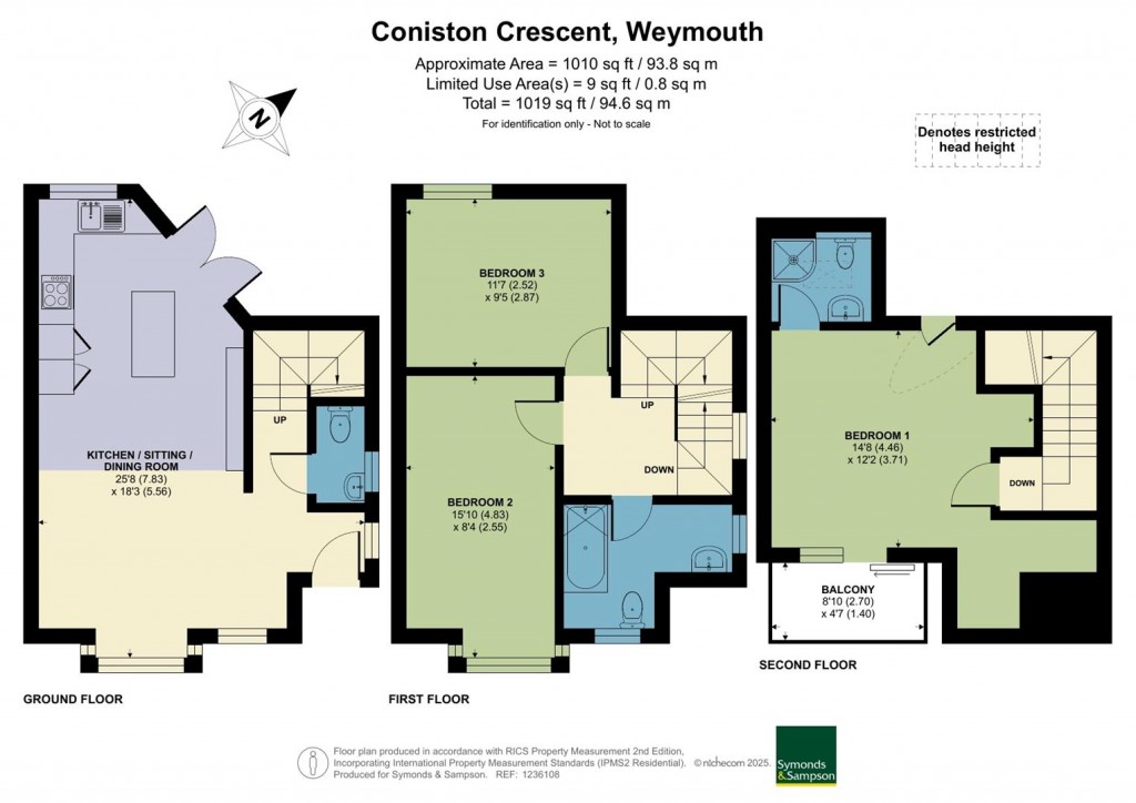 Floorplans For Coniston Crescent, Weymouth