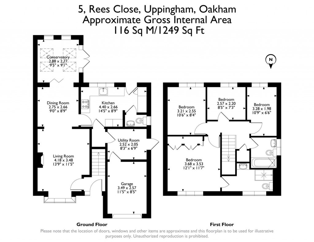 Floorplans For Rees Close, Uppingham, Rutland