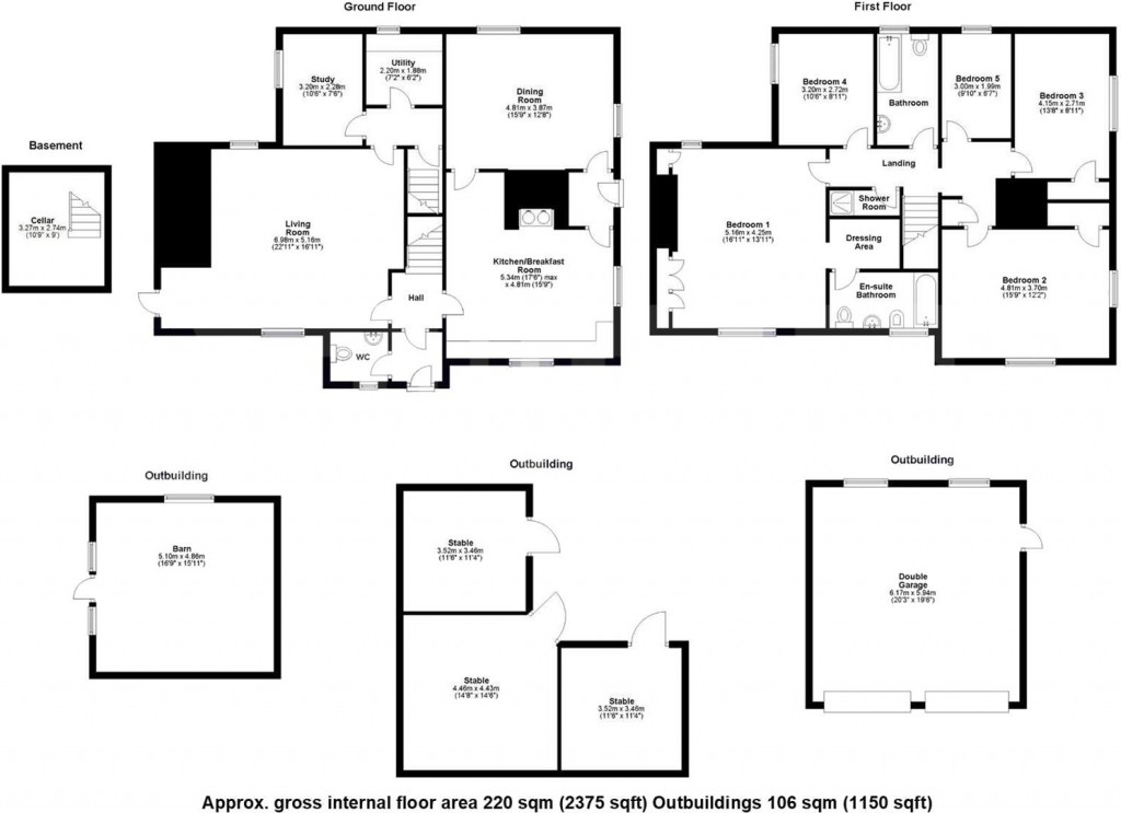 Floorplans For Sampford Road, Radwinter, Saffron Walden