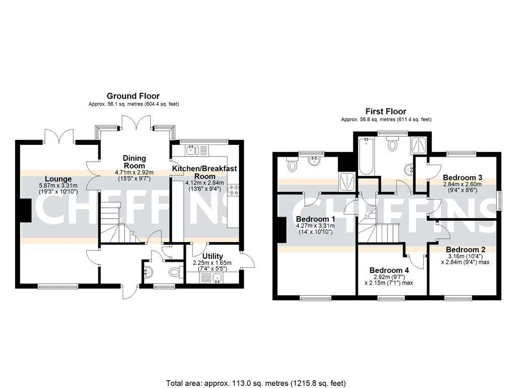 Floorplans For School Lane, Wilburton, Cambridgeshire, CB6 3R