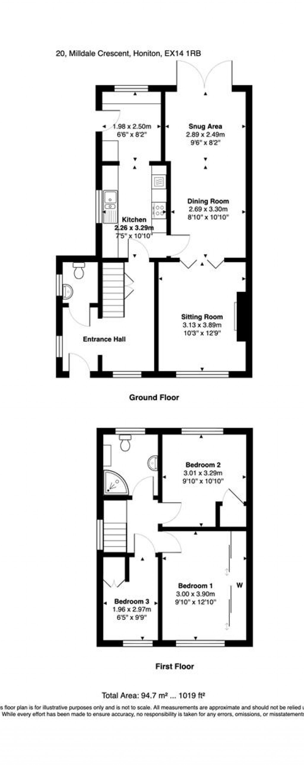 Floorplans For Milldale Crescent, Honiton