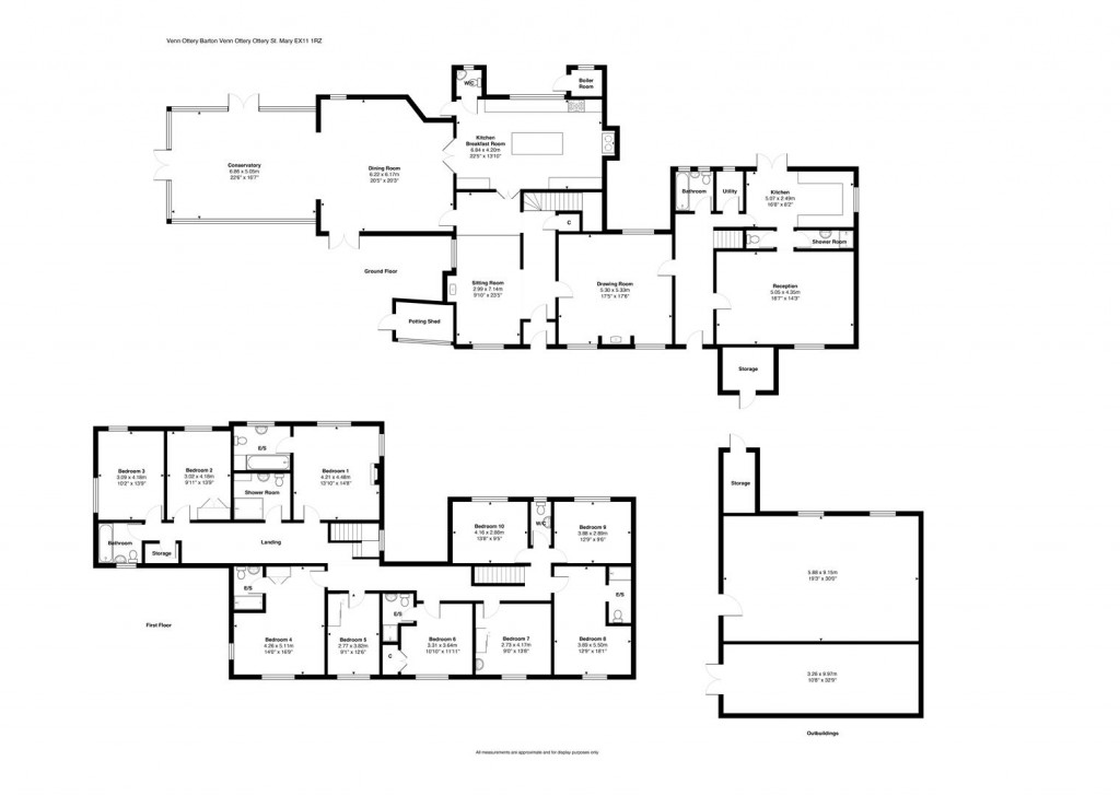 Floorplans For Venn Ottery, Ottery St. Mary