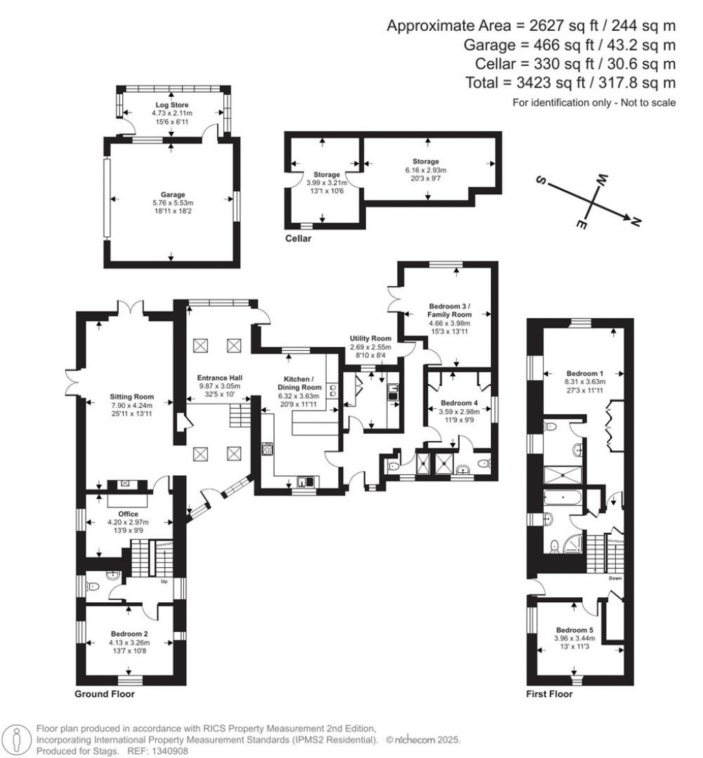 Floorplans For Crow's Nest, Liskeard - 0.77 acres in all