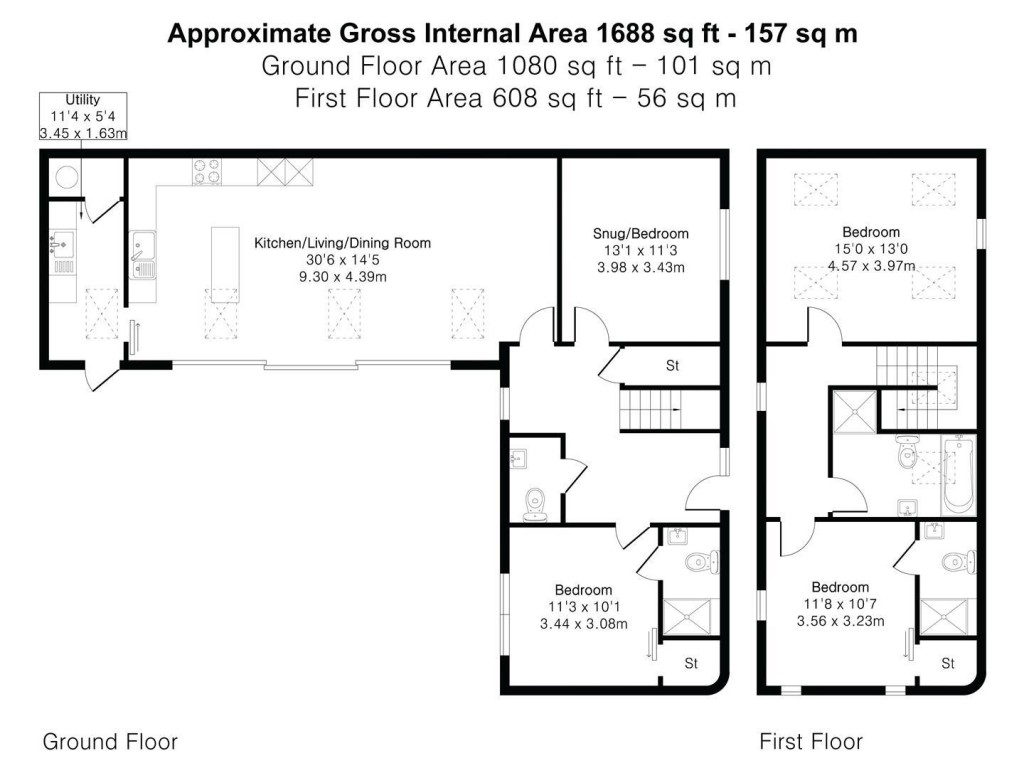 Floorplans For Mill Lane, Burwell, Cambridge