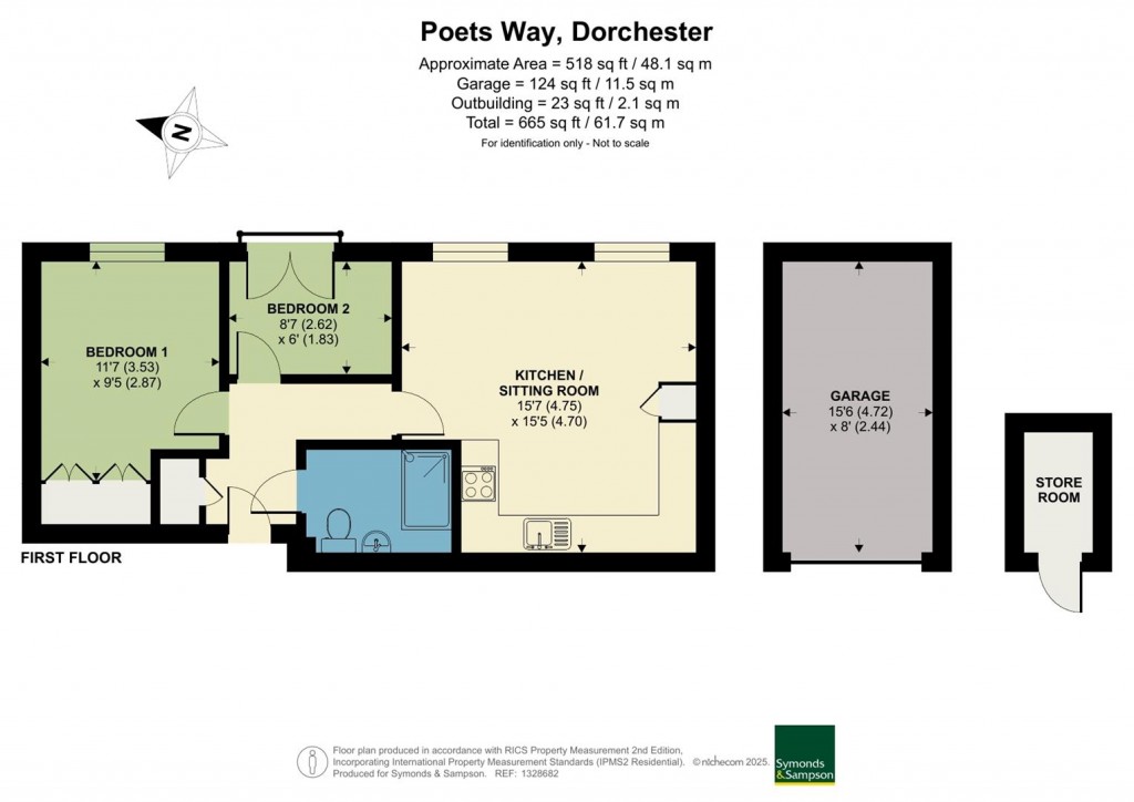 Floorplans For Keates House, Poets Way, Dorchester