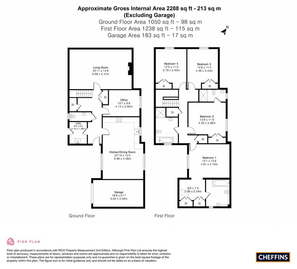Floorplans For Tunbridge Lane, Bottisham, Cambridge