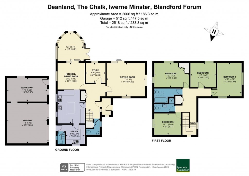 Floorplans For The Chalk, Iwerne Minster, Blandford Forum