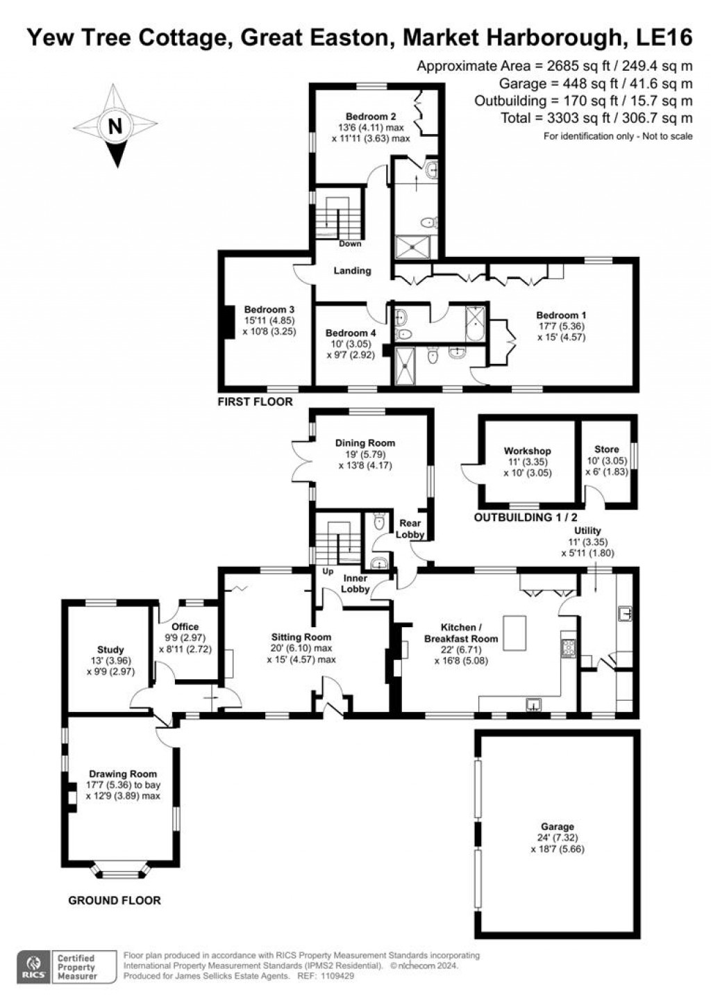 Floorplans For Yew Tree Cottage, Great Easton, Market Harborough