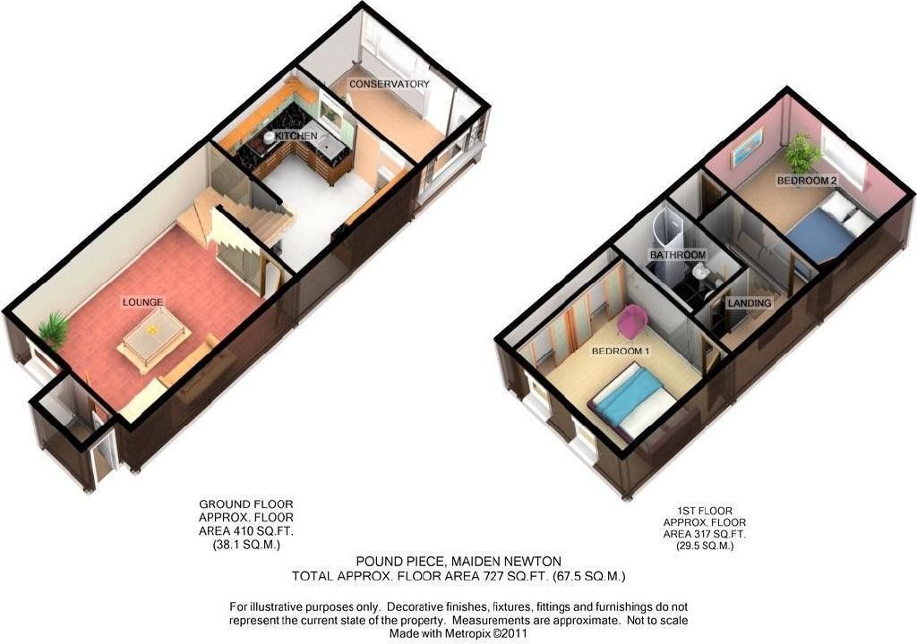 Floorplans For Pound Piece, Maiden Newton, Dorchester