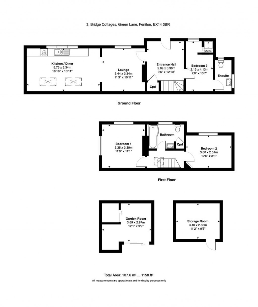 Floorplans For Bridge Cottage, Green Lane