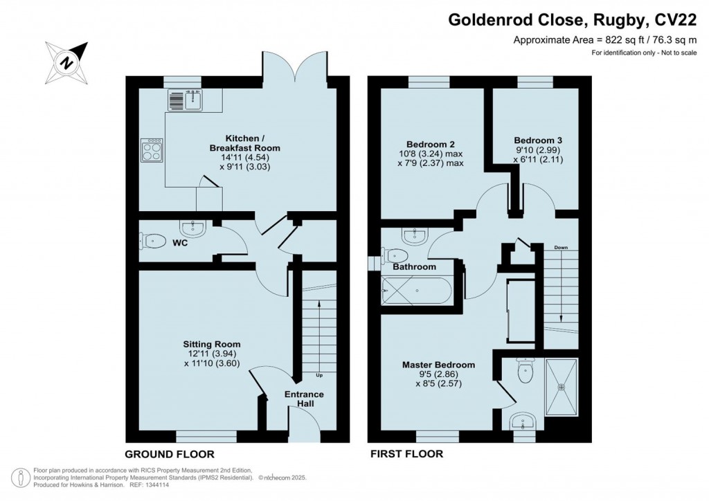 Floorplans For Goldenrod Close, Rugby, CV22