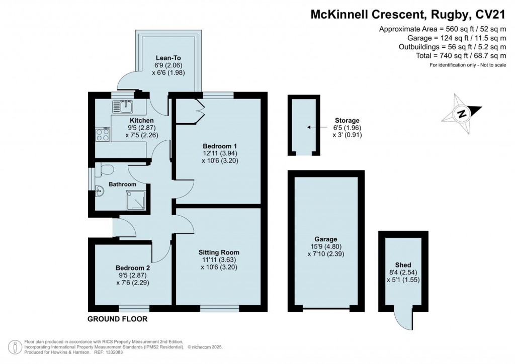 Floorplans For Mckinnell Crescent, Rugby, CV21