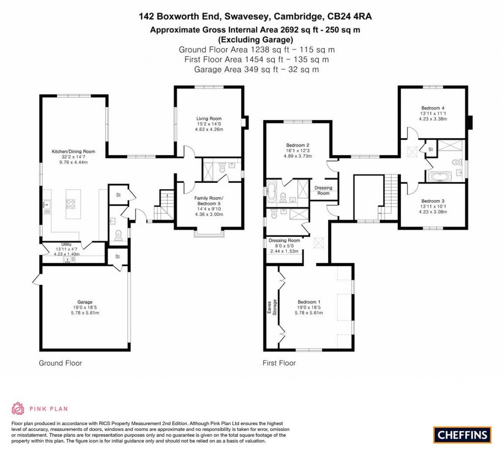 Floorplans For Boxworth End, Swavesey, Cambridge