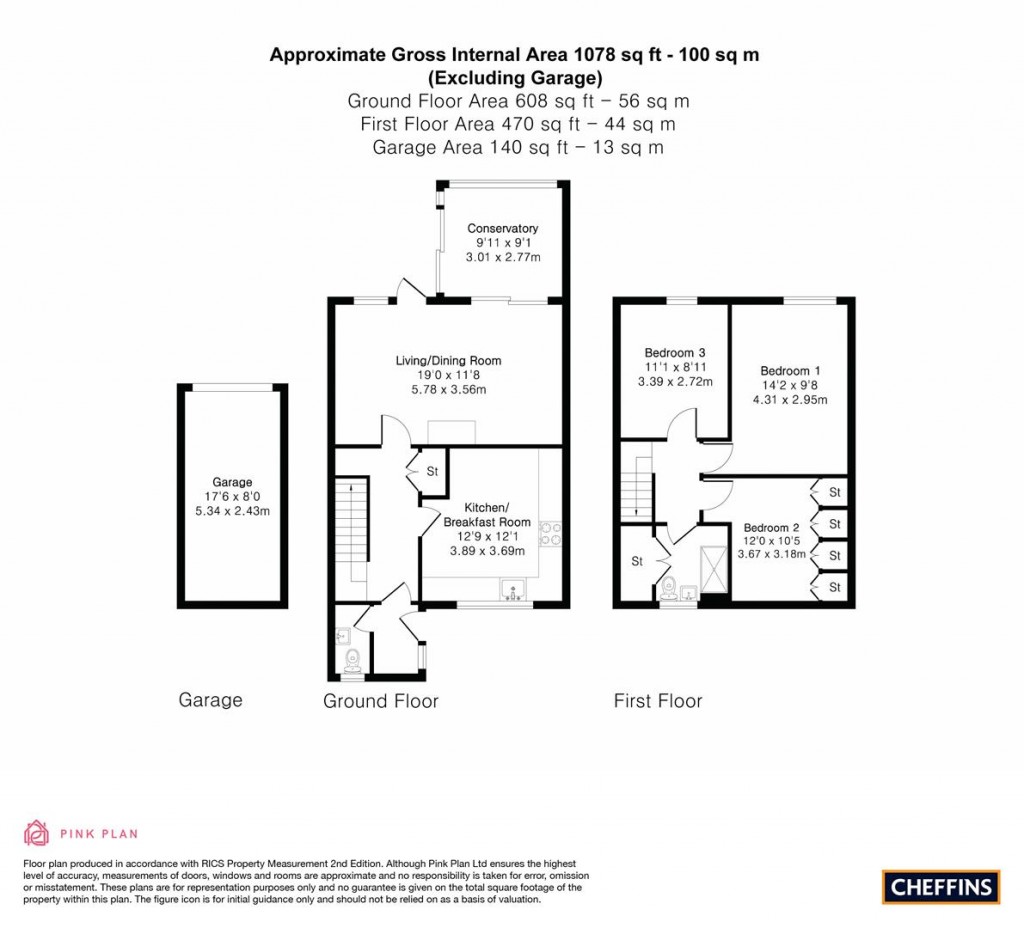 Floorplans For Elizabeth Way, Gamlingay, Sandy