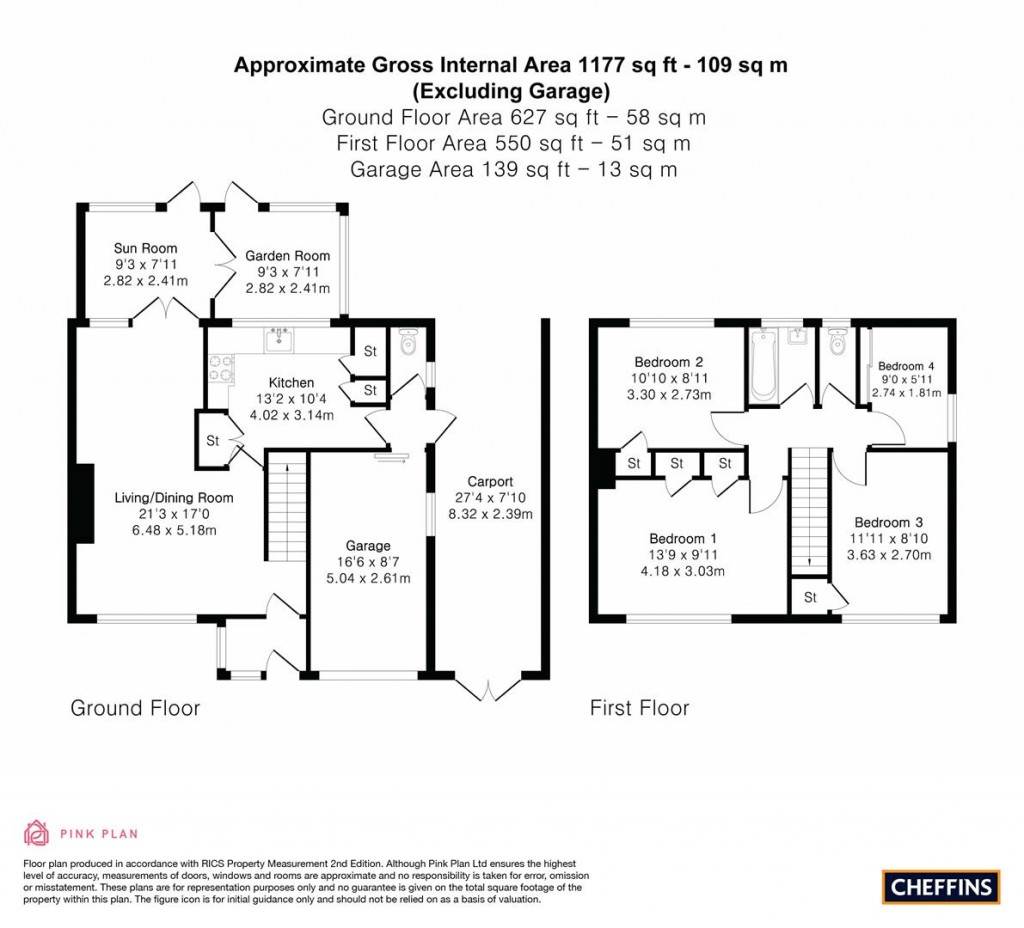 Floorplans For Maple Close, Bottisham, Cambridge