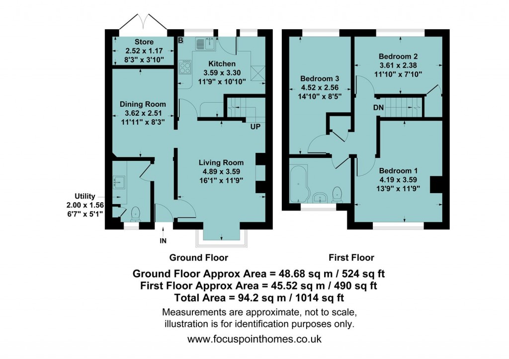 Floorplans For Manor Close, Middleton Cheney, Banbury