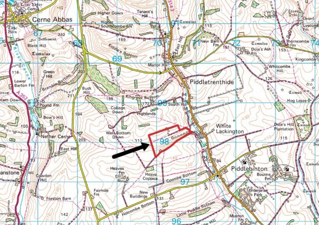 Floorplans For Land & Buildings at White Lackington, Piddletrenthide, Dorchester