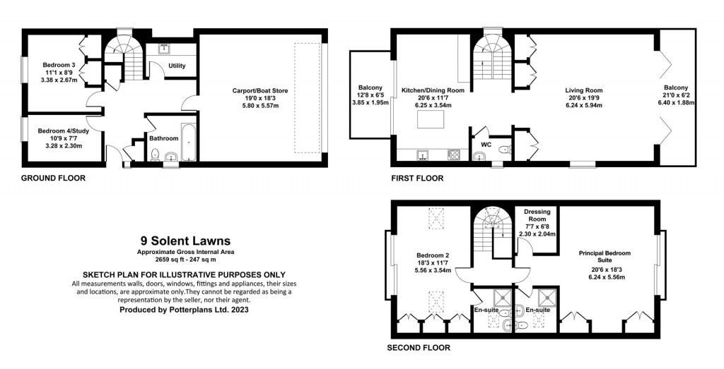 Floorplans For Gurnard, Isle of Wight