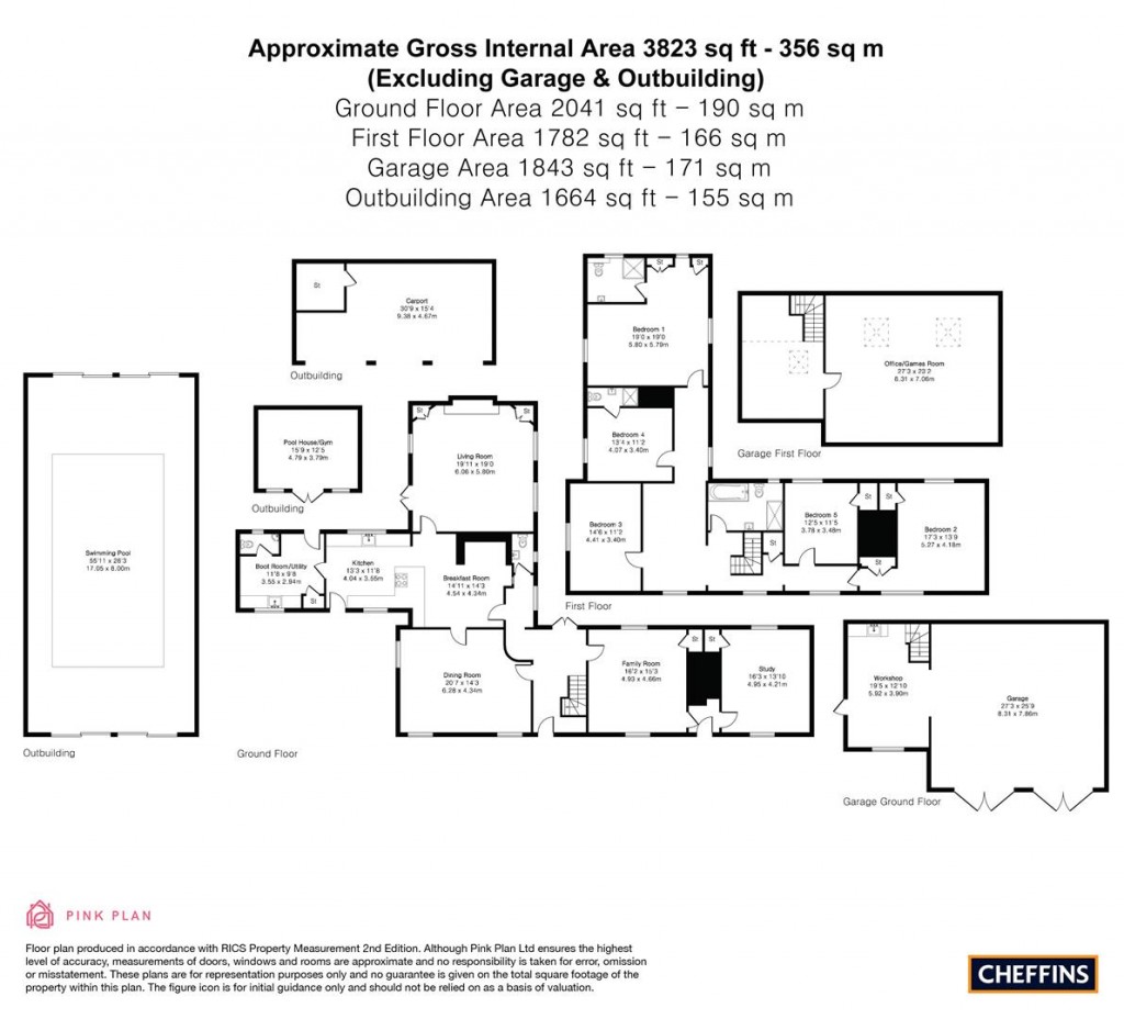 Floorplans For Main Street, Caldecote, Cambridge