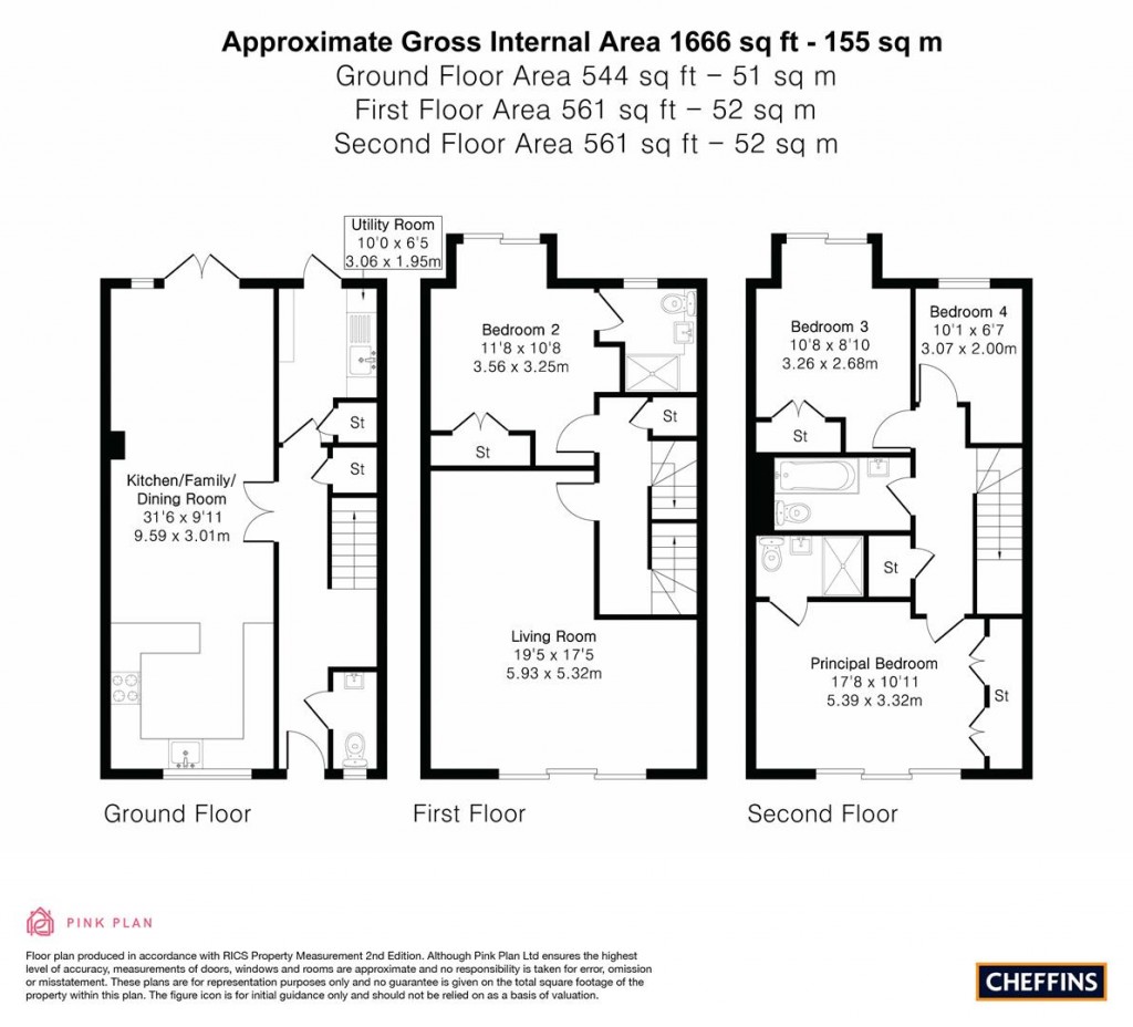 Floorplans For Rustat Avenue, Cambridge