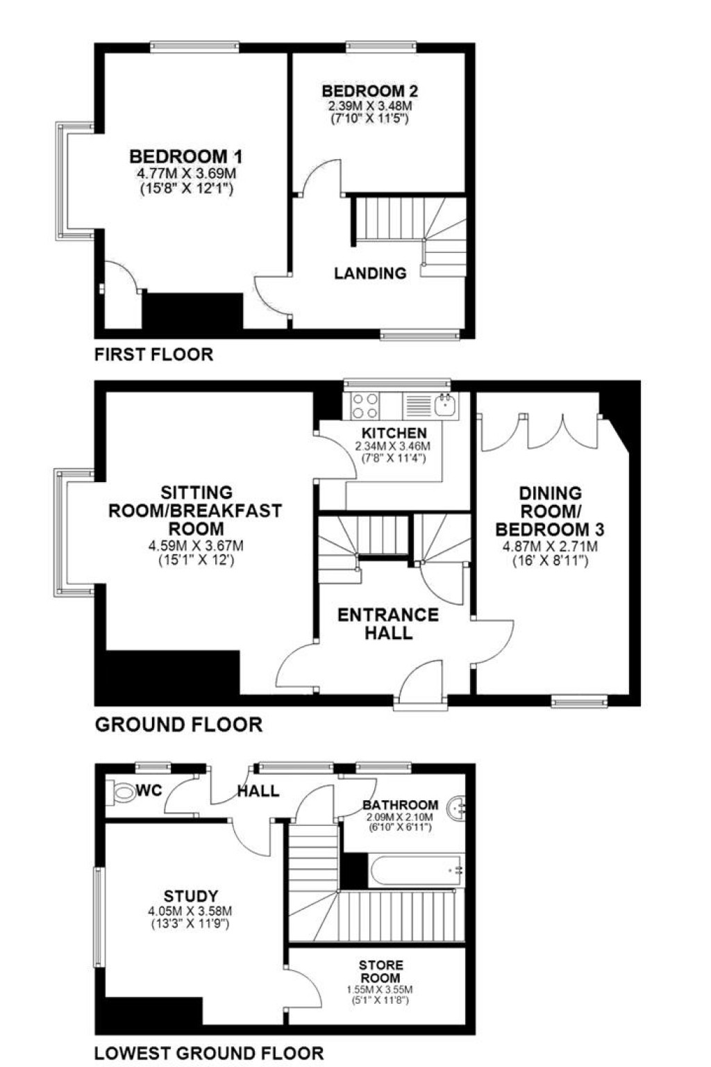 Floorplans For Venn Hill, Milton Abbot