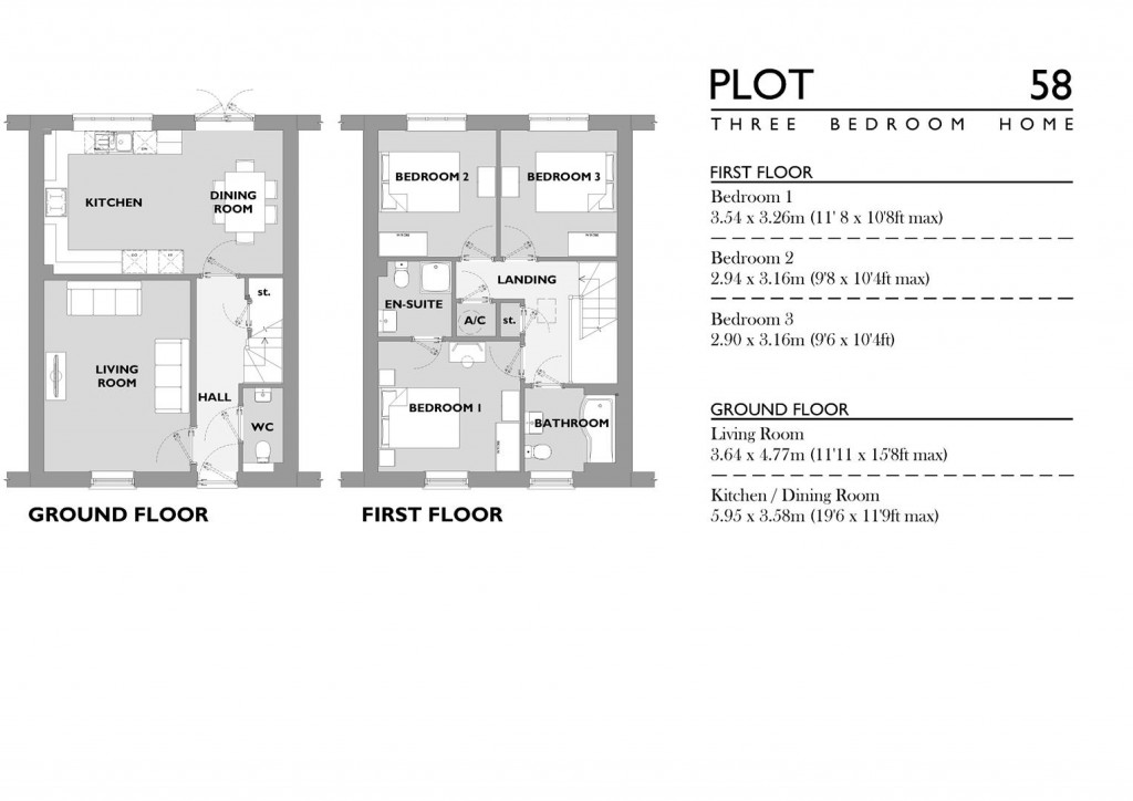 Floorplans For Marlott Crescent, Marnhull