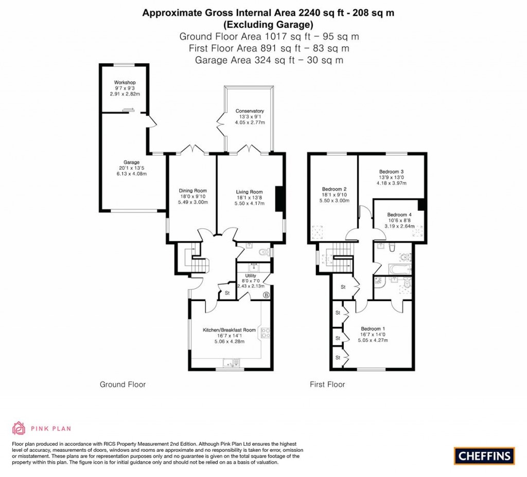 Floorplans For Woodhall Lane, Balsham, Cambridge