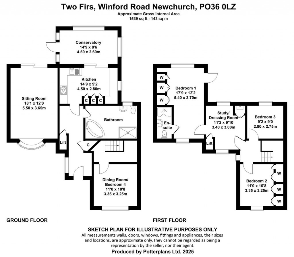 Floorplans For Newchurch, Isle of Wight