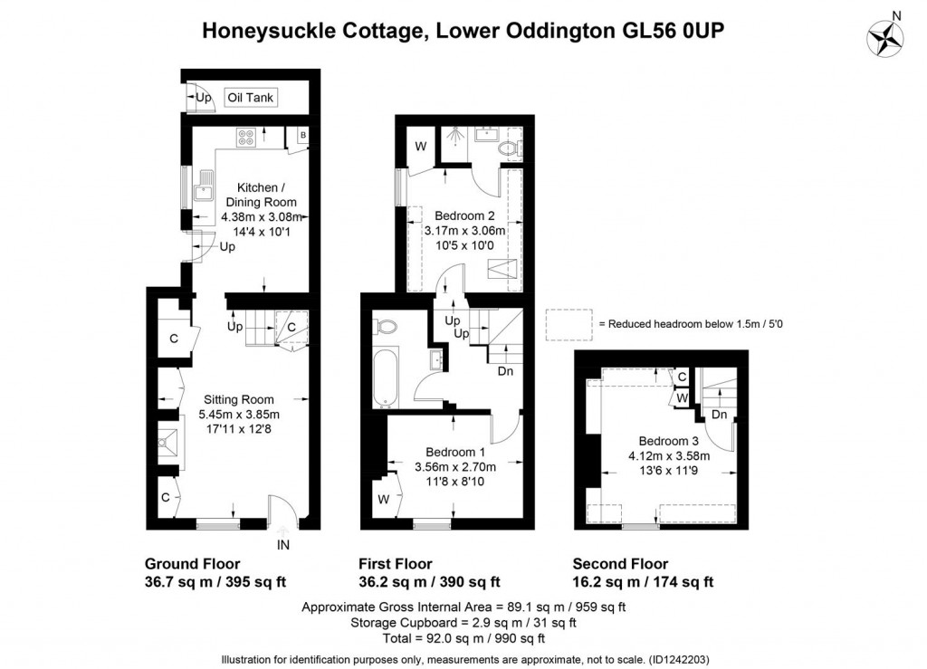 Floorplans For Lower Oddington, Gloucestershire
