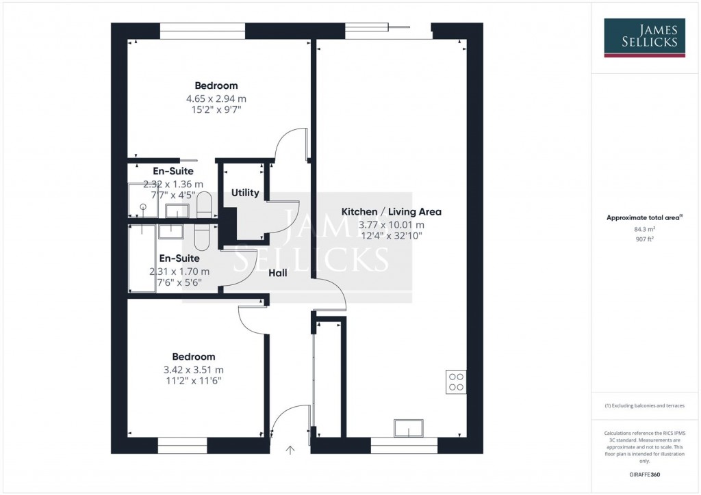 Floorplans For Plot 1 (Bungalow) Kibworth Beauchamp