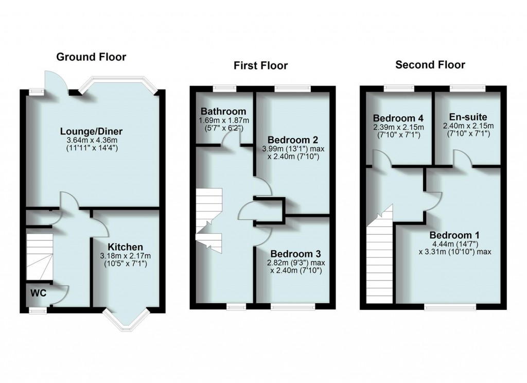 Floorplans For Stowe Drive, Rugby, CV22