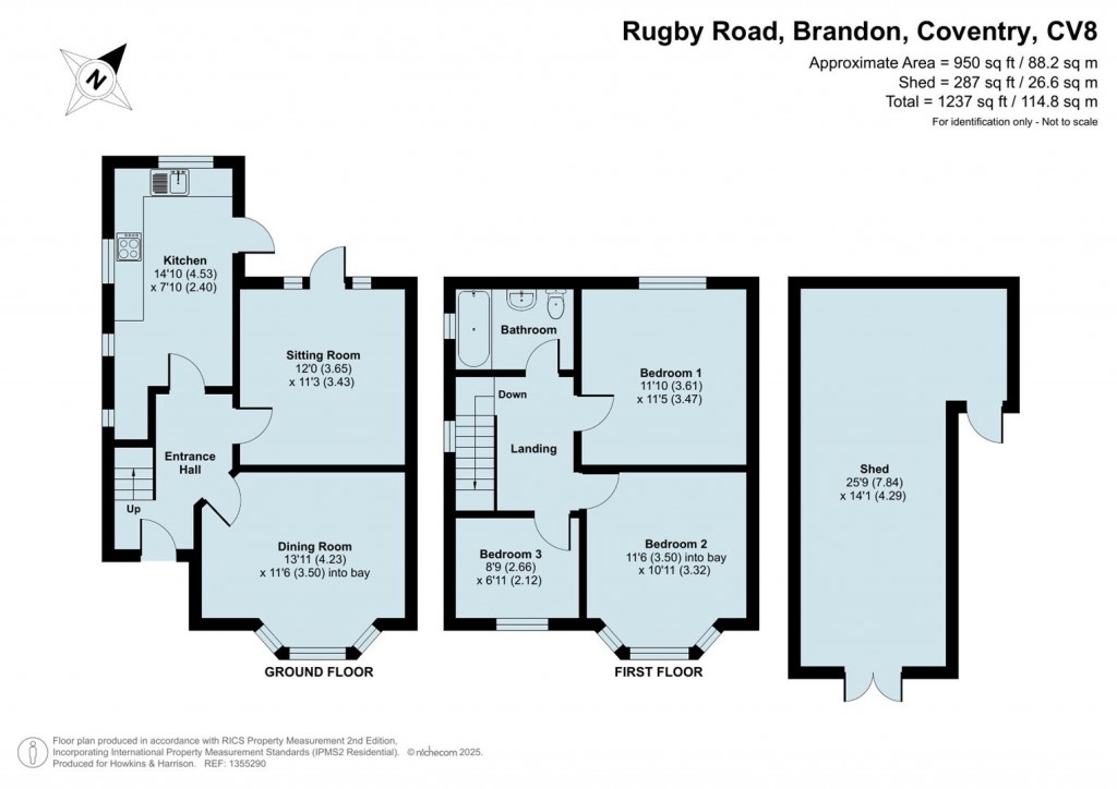 Floorplans For Rugby Road, Brandon, Coventry