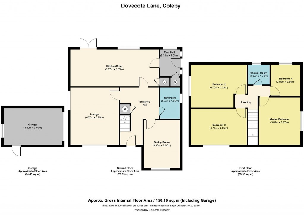 Floorplans For Dovecote Lane, Coleby, Lincoln