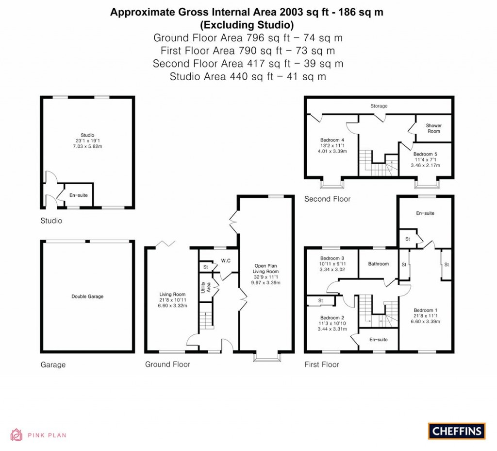 Floorplans For One Tree Road, Trumpington, Cambridge