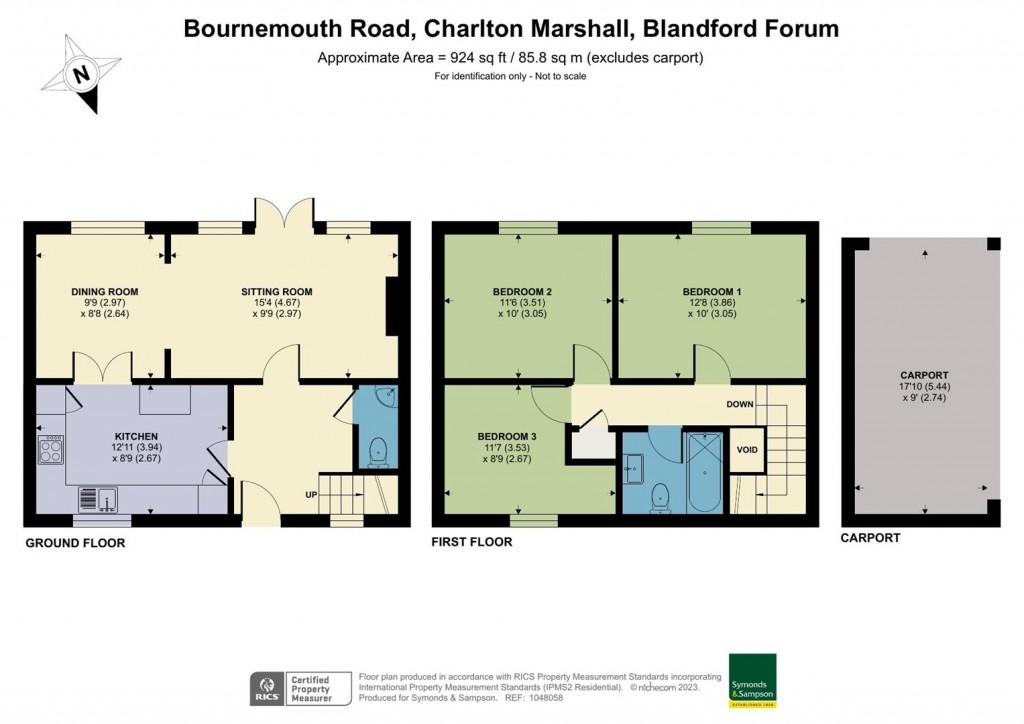 Floorplans For Bournemouth Road, Charlton Marshall, Blandford Forum