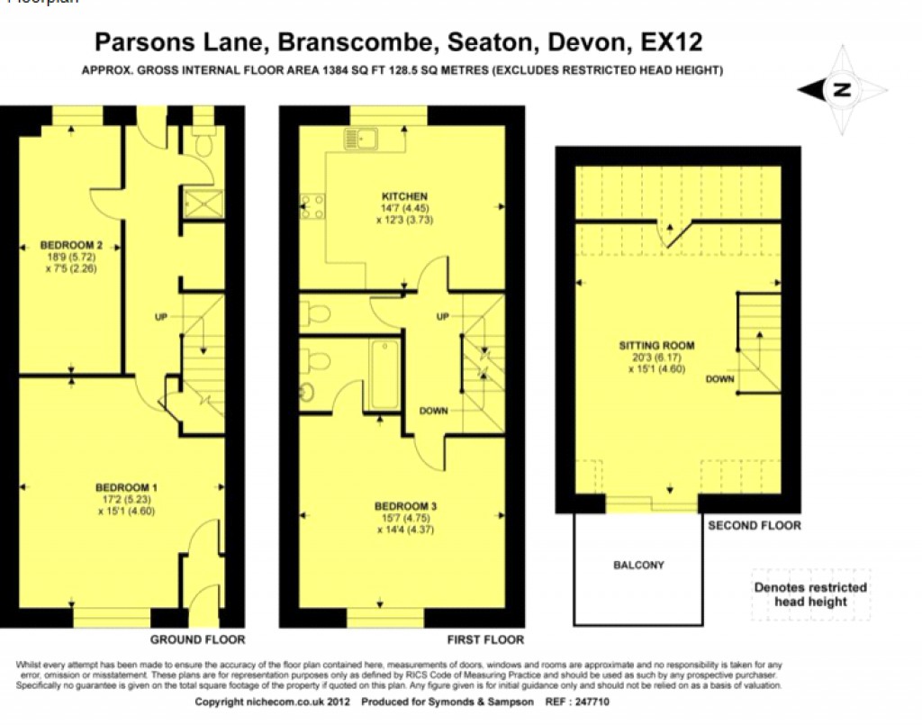 Floorplans For Parsons Lane, Branscombe, Seaton