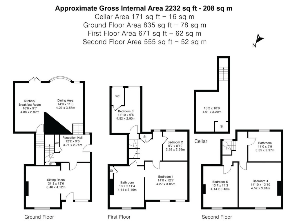 Floorplans For Church Street, Saffron Walden