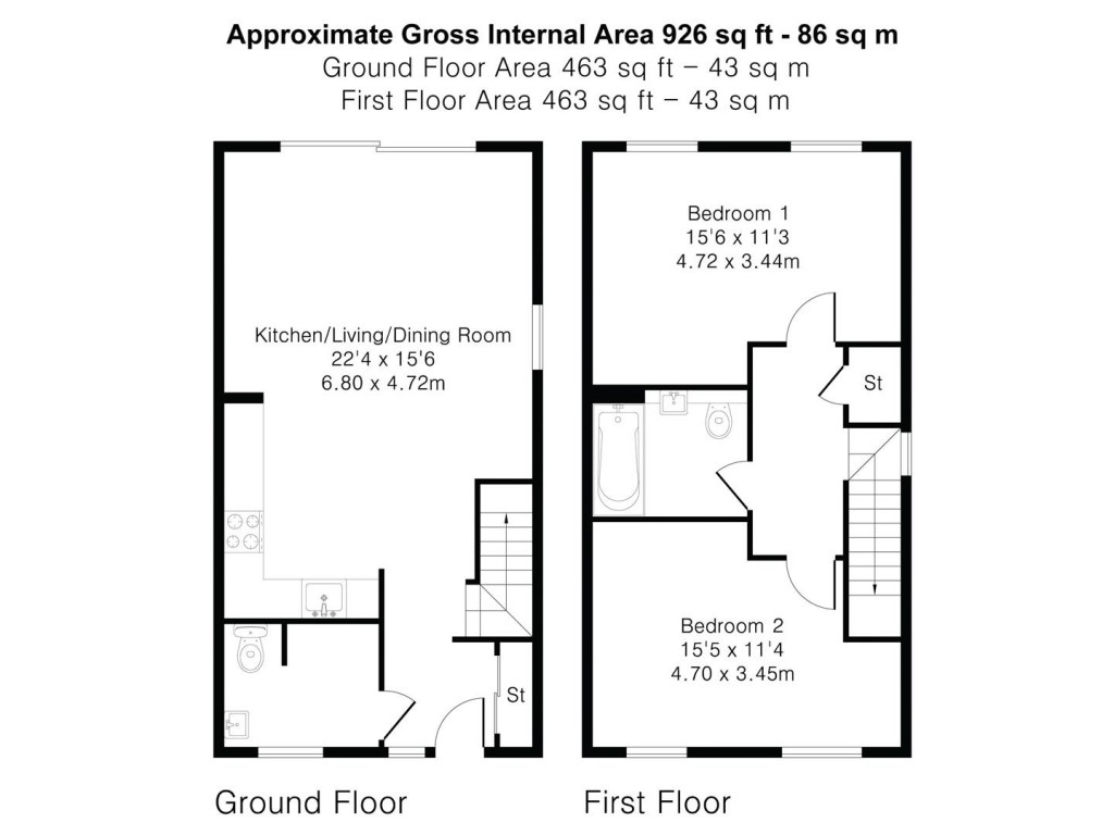 Floorplans For The Bowyers, Quarry Lane, Swaffham Bulbeck