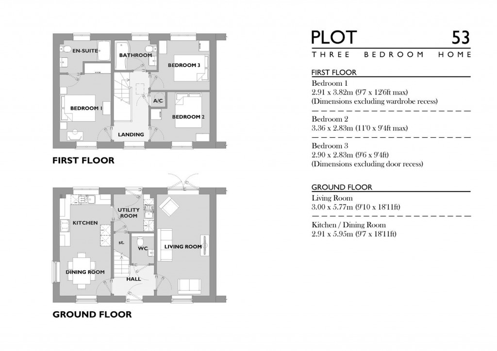 Floorplans For Durbeyfield Park, Marnhull