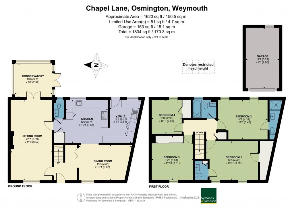 Floorplans For Chapel Lane, Osmington, Weymouth