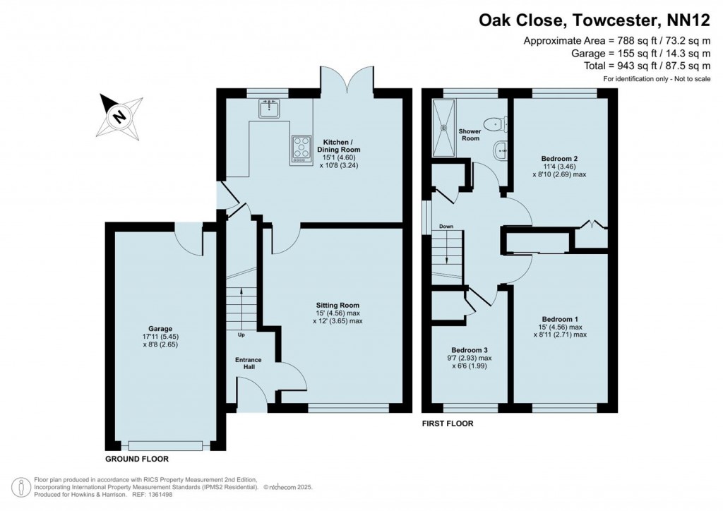 Floorplans For Oak Close, Towcester, NN12
