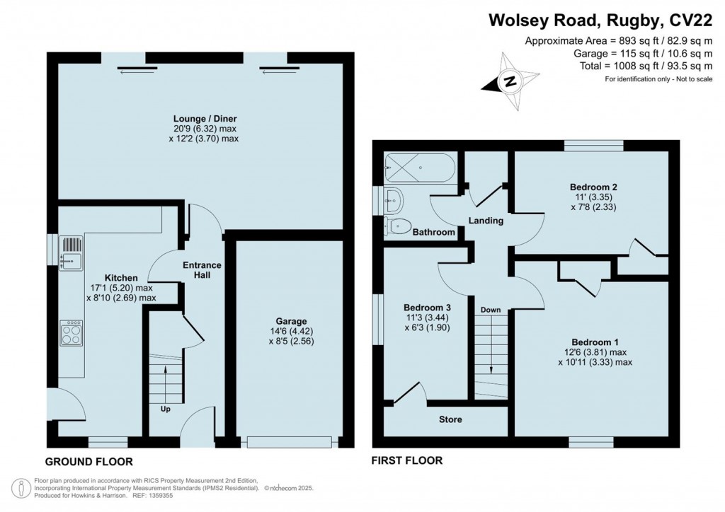 Floorplans For Wolsey Road, Rugby, CV22