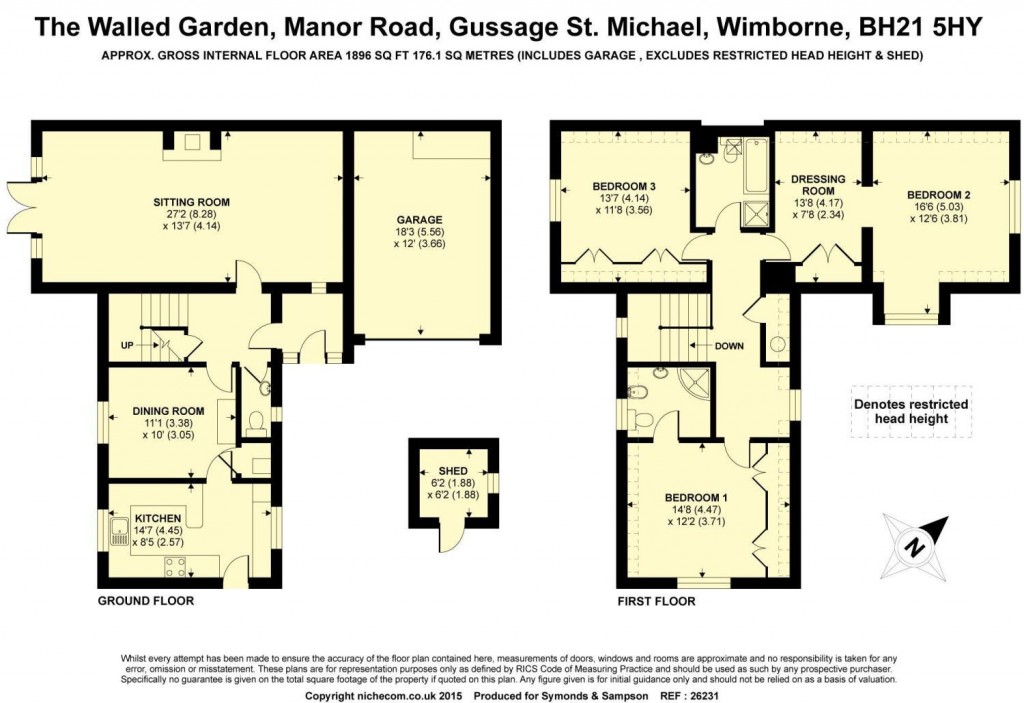 Floorplans For Manor Road, Gussage St. Michael, Wimborne
