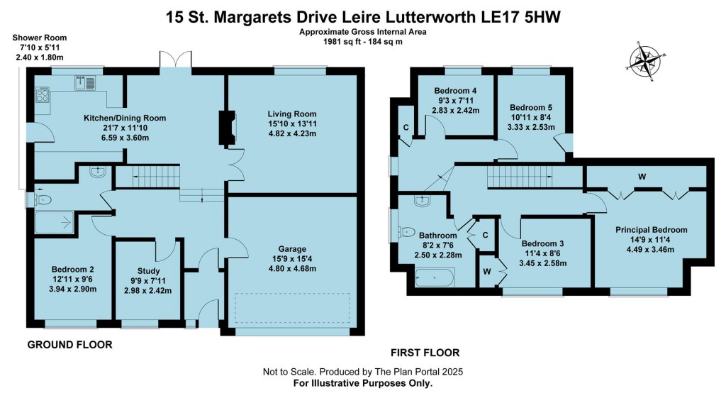 Floorplans For St. Margarets Drive, Leire, Lutterworth, LE17
