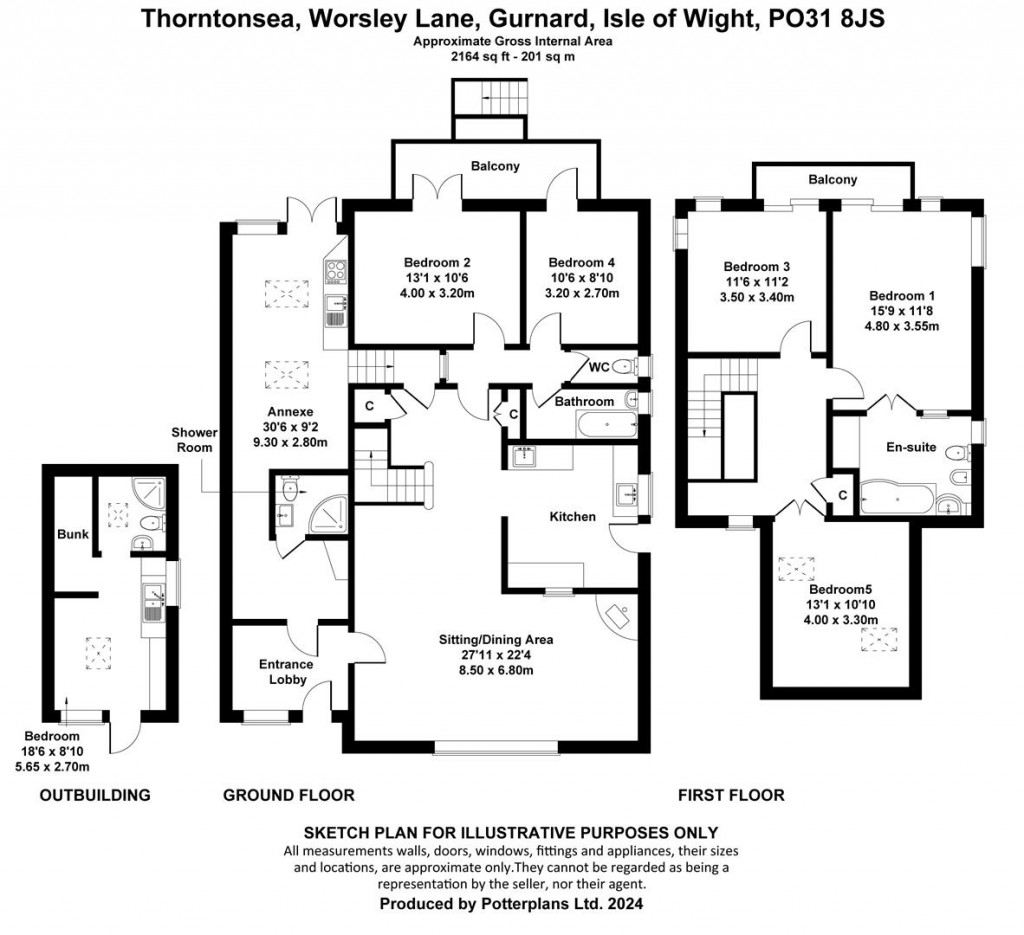 Floorplans For Gurnard, Isle of Wight