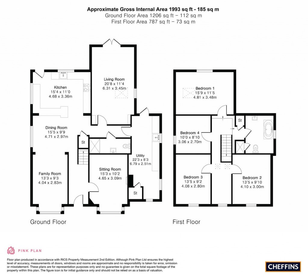 Floorplans For Chapel Road, Great Eversden, Cambridge