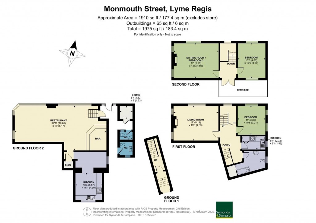 Floorplans For Monmouth Street, Lyme Regis